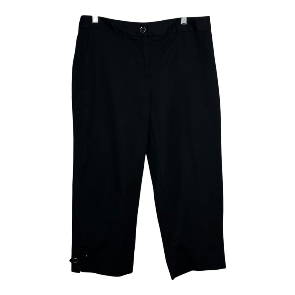 Rafaella Black Capris Cropped Pants Women's Size 10 Button Waist - Picture 7 of 7